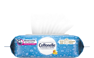 Cottonelle Flushable Wipes Soft Pack image.