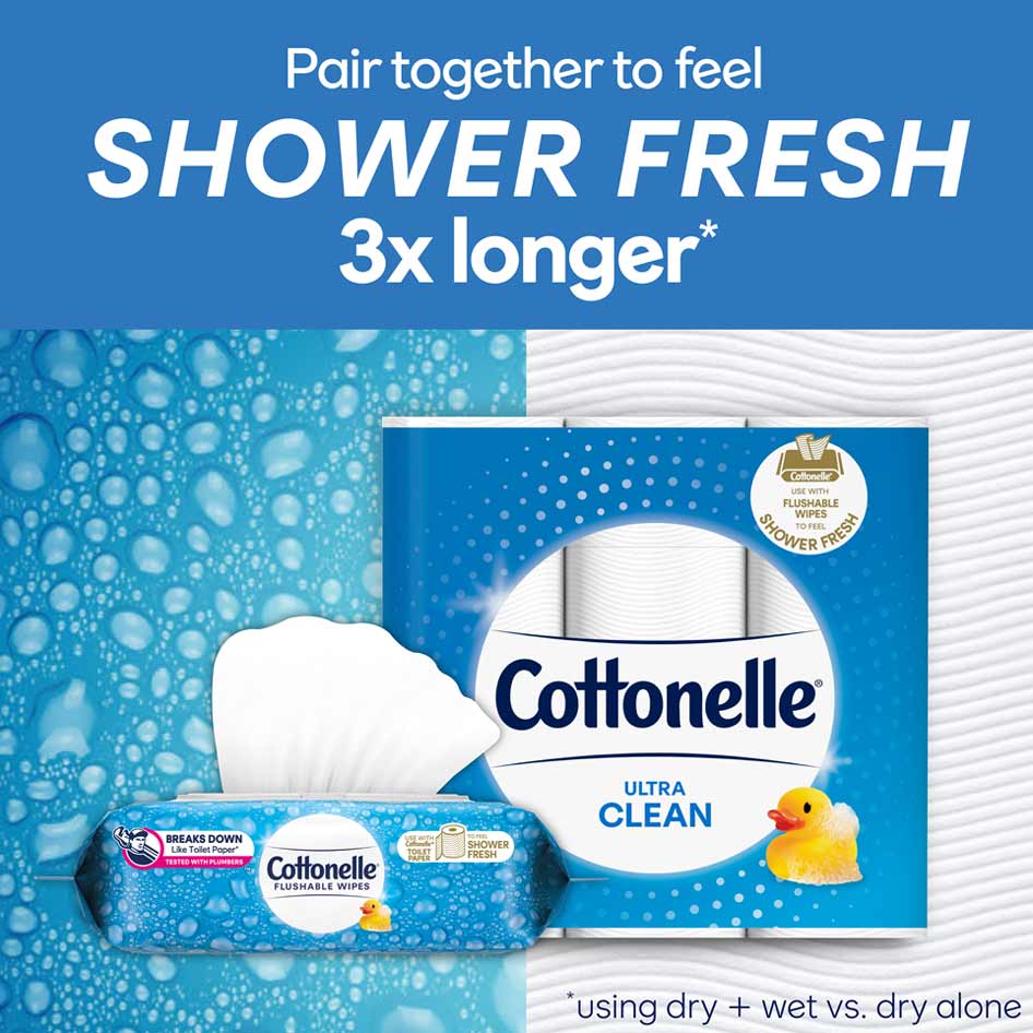 Cottonelle Extra Large Flushable Wipes Biodegradable