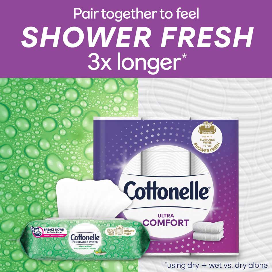 Cottonelle Gentle Plus Made with Plant Based Fibers